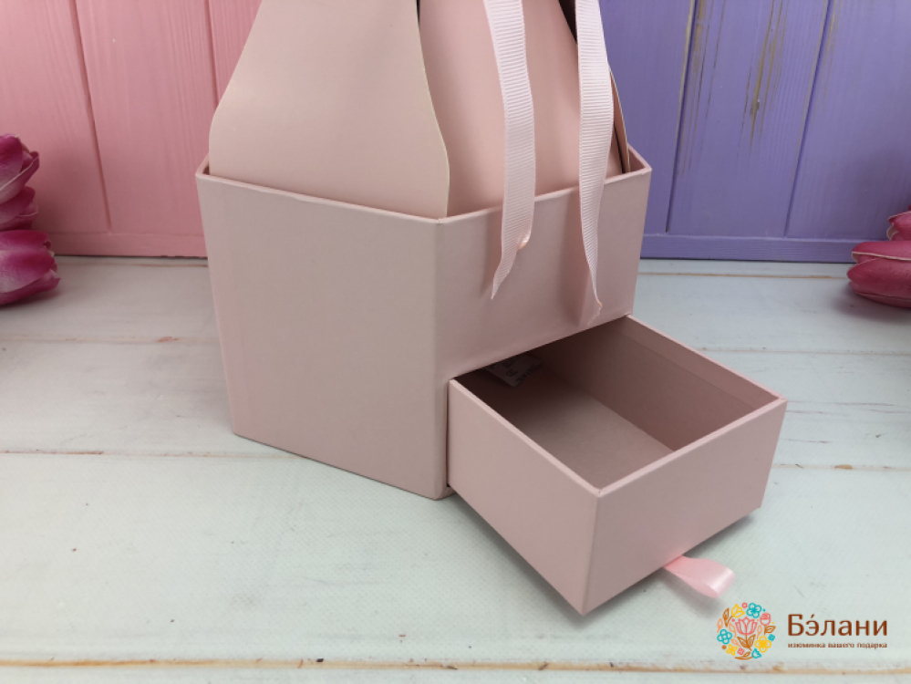 Cutie Cu Flori „Vază” Cu O Cutie (Trandafir.) | 2