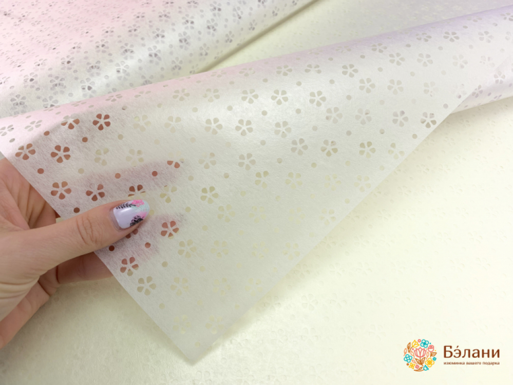 Hârtie De Urmărire „Flori” Alb | 2