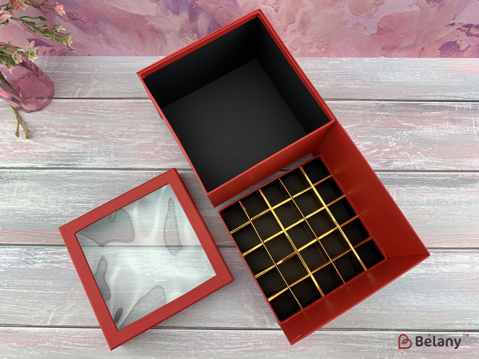 Cutie Pătrată Glisantă „Surpriză” Roșie | 2