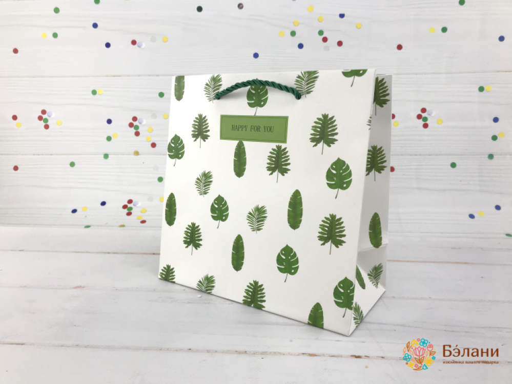 Geantă Cadou "pădure" Alb M