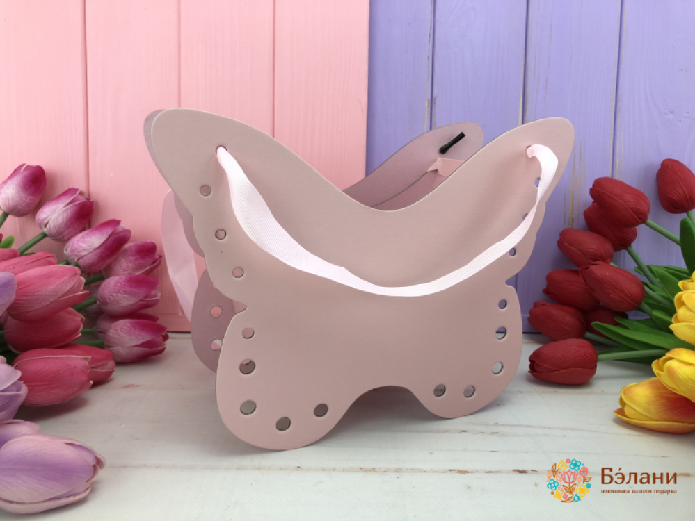 Cutie De Flori Fluture Roz