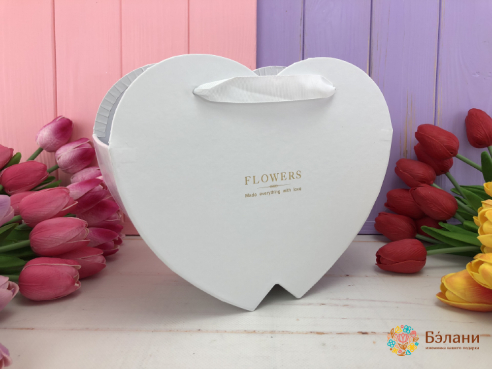 Cutie Cu Flori „Cu Dragoste” Alb