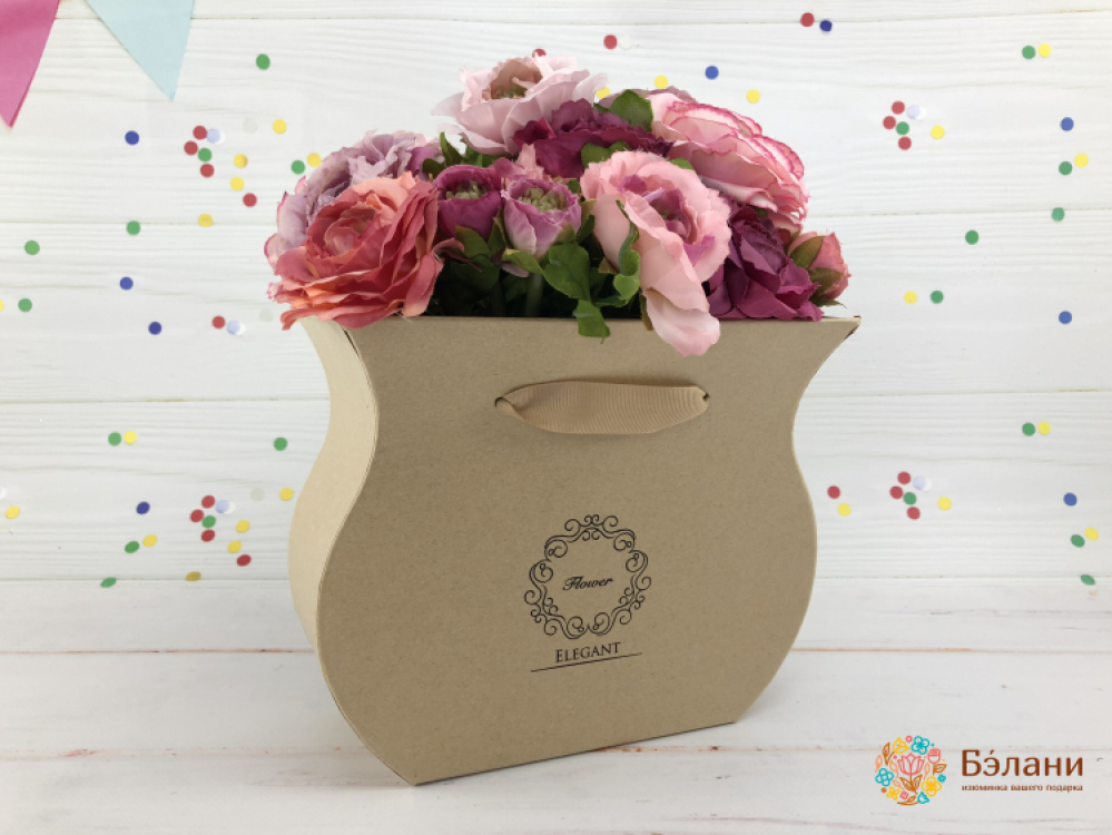 Cutie Cu Flori „Elegant” Kraft