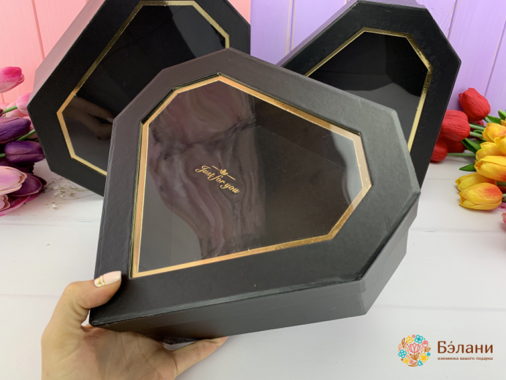 Cutie Rubin În Formă De Inimă Neagră | 2