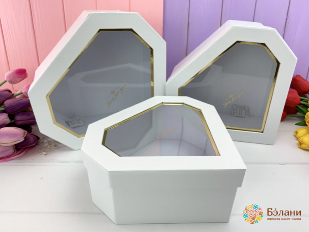 Cutie În Formă De Inimă „Rubin” Alb