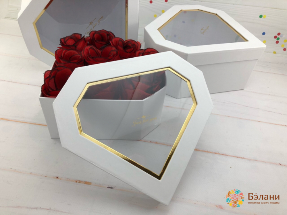 Cutie În Formă De Inimă „Rubin” Alb | 5