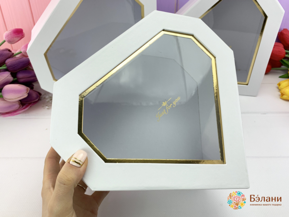 Cutie În Formă De Inimă „Rubin” Alb | 2