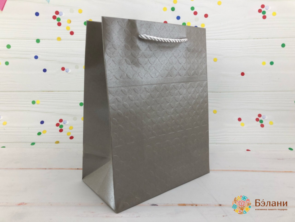 Geantă Cadou „Metalic” Gri M