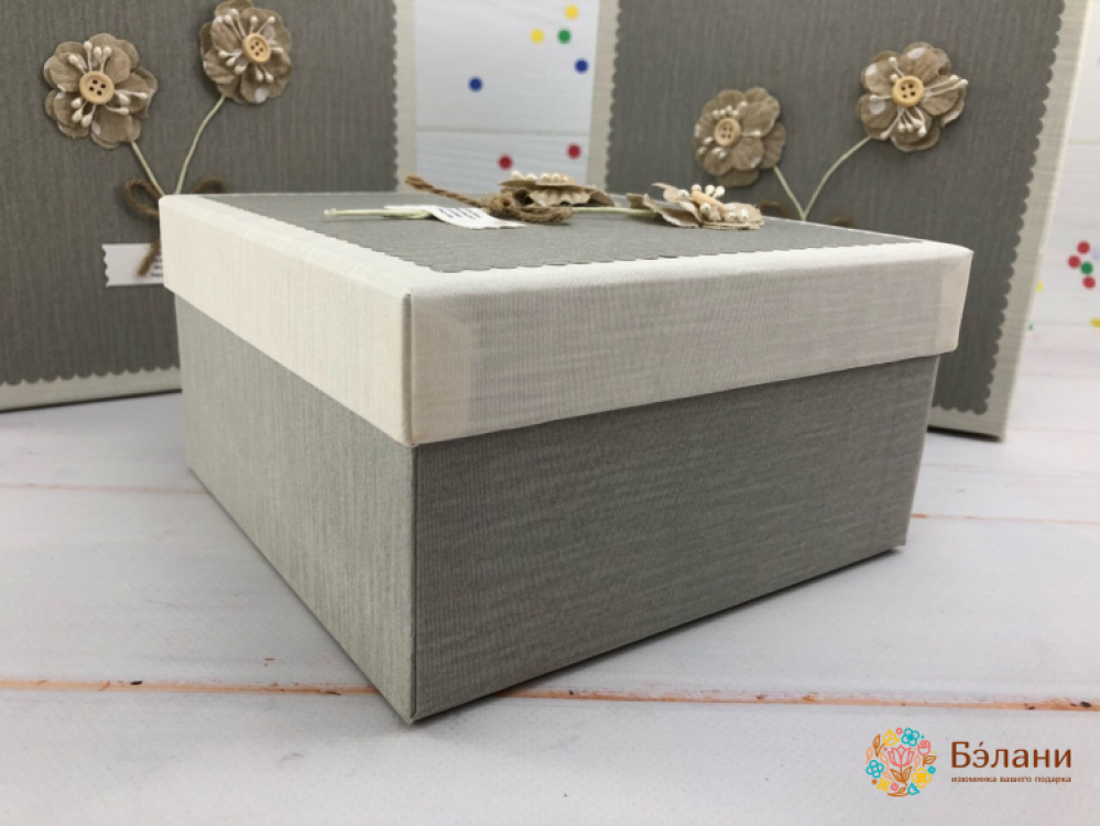 Cutie Cadou „Flori De Mocha” Gri | 3