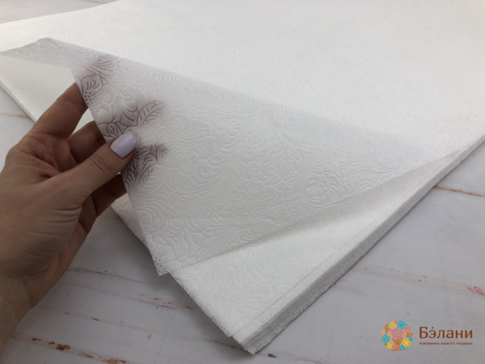 Flizelin Pentru Flori "trandafir" Alb