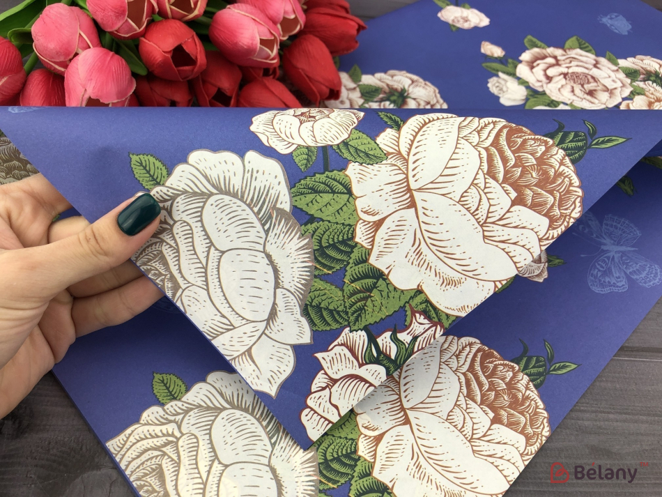 Trandafiri De Hârtie "trandafiri Vintage" Albastru | 2