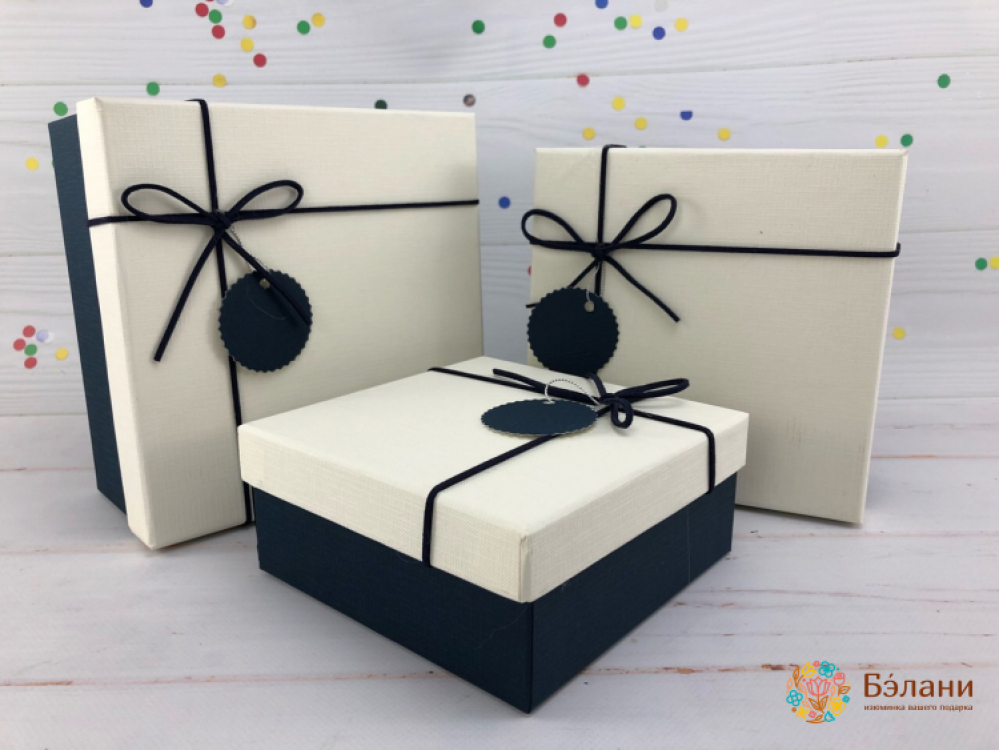 Cutie Cadou Alb-Albastru