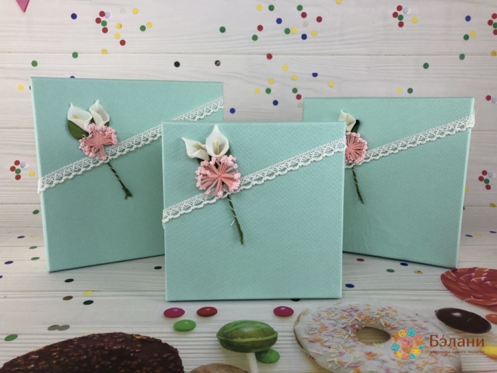 Cutie Cadou „Cu Floare” Albastru