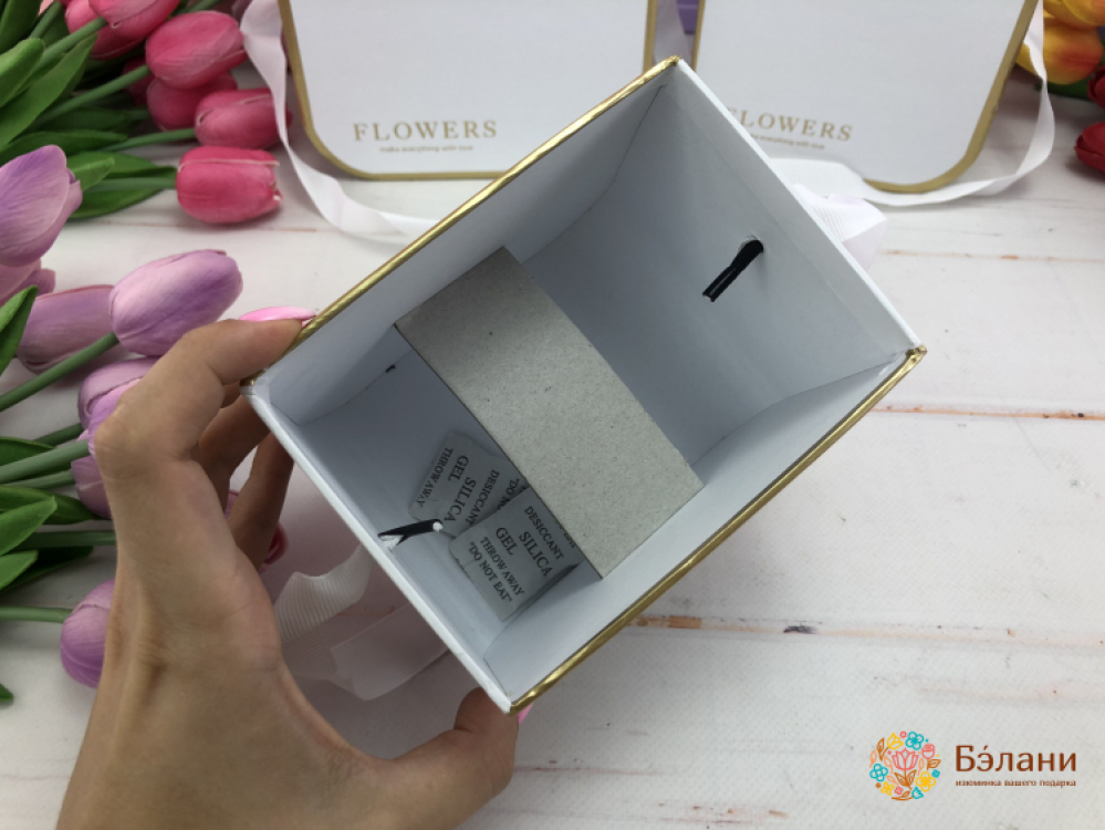 Cutie Cu Flori „Copil Auriu” Alb | 3