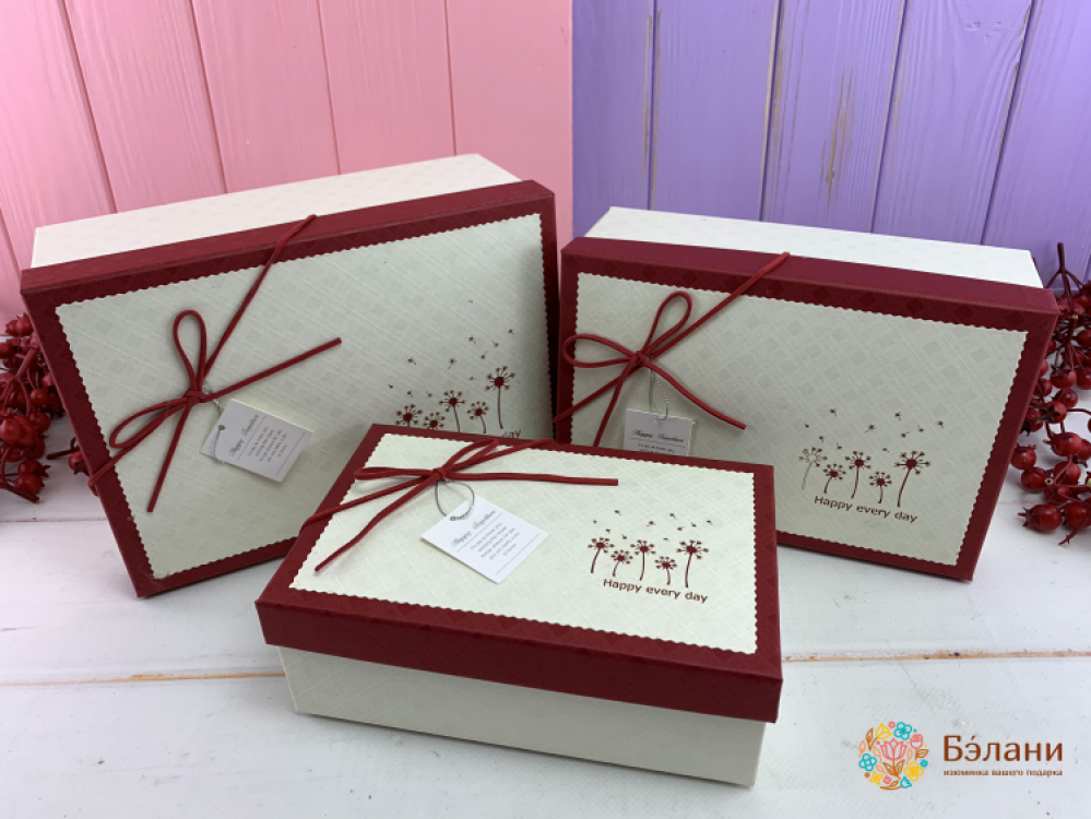 Cutie Cadou „Dandelions” Alb-Roșu