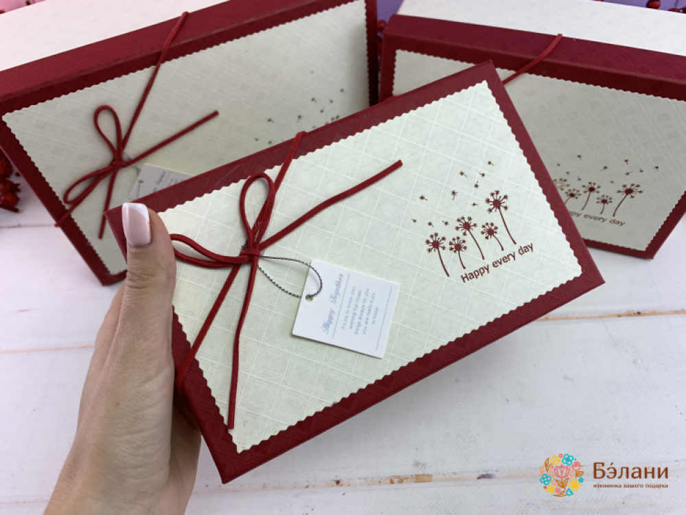 Cutie Cadou „Dandelions” Alb-Roșu | 3