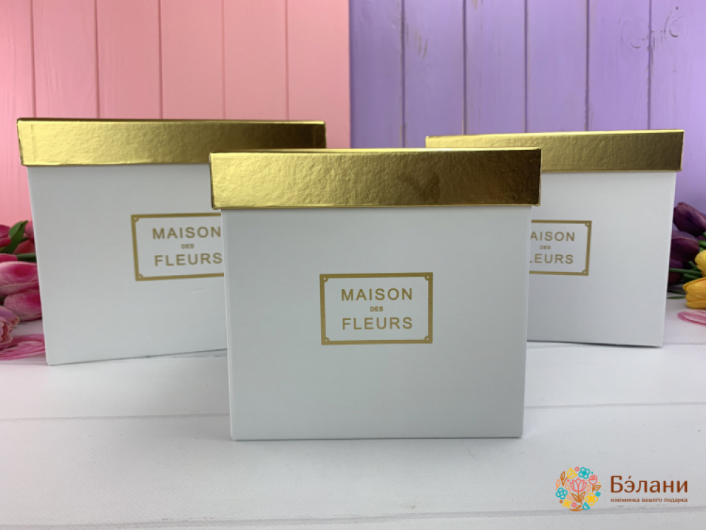 Cutie Pătrată "maison De Aur" Alb