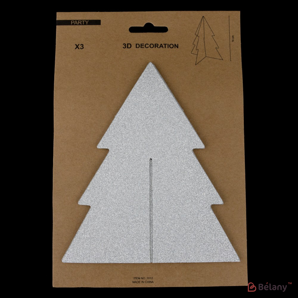 Настольный декор "Christmas Tree" серебро (6 планшеток) | 2