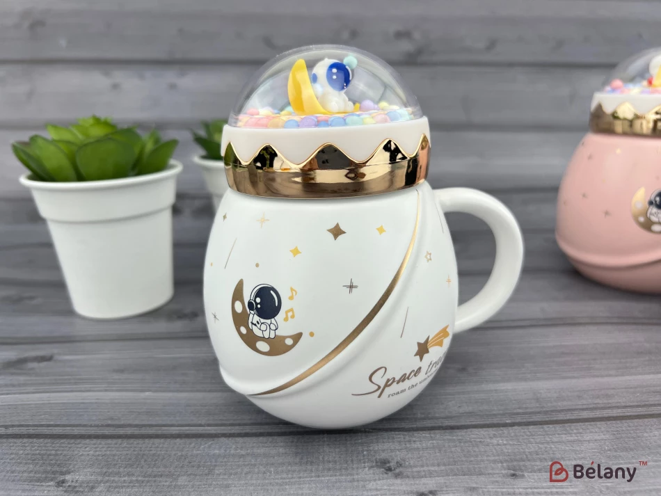 Cana Din Ceramica "lost In Space" Alba