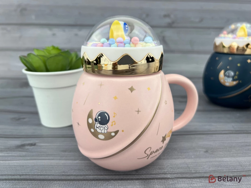 Cana Din Ceramica "lost In Space" Roz