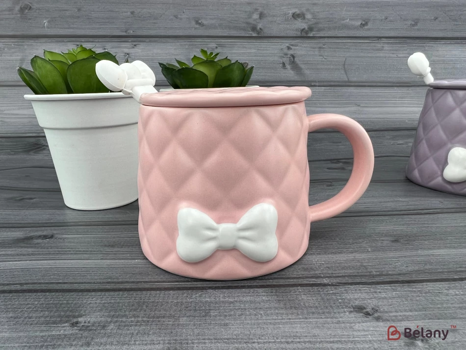Cana Din Ceramica "softy Bow" Roz