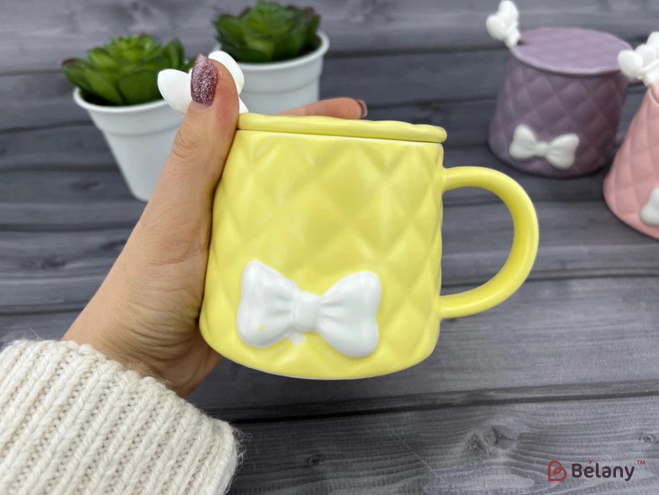 Cana Din Ceramica "softy Bow" Galbena | 2
