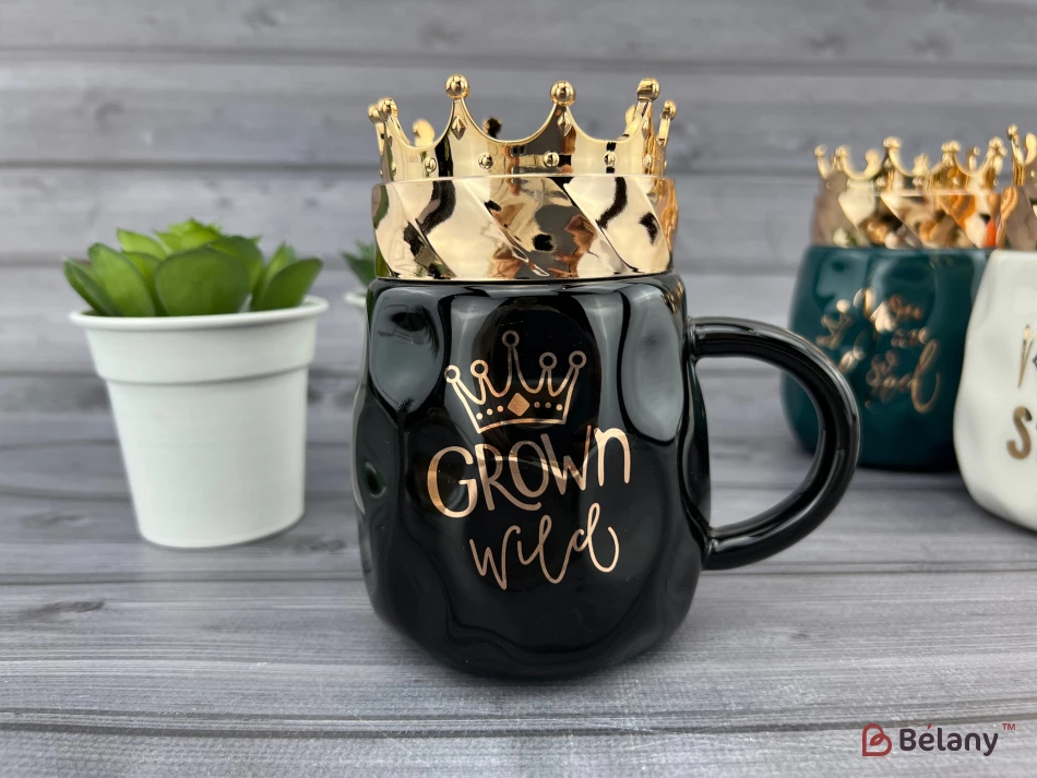 Cana Din Ceramica "crowny" Neagra