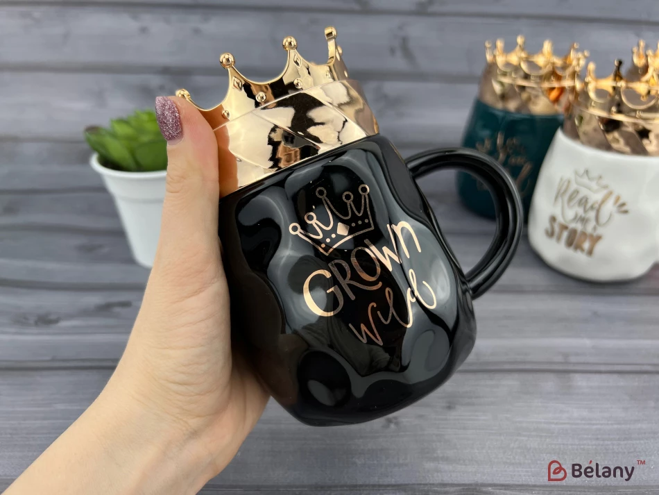 Cana Din Ceramica "crowny" Neagra | 2