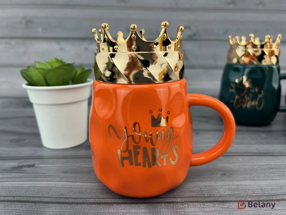 Cana Din Ceramica "crowny" Portocaliu