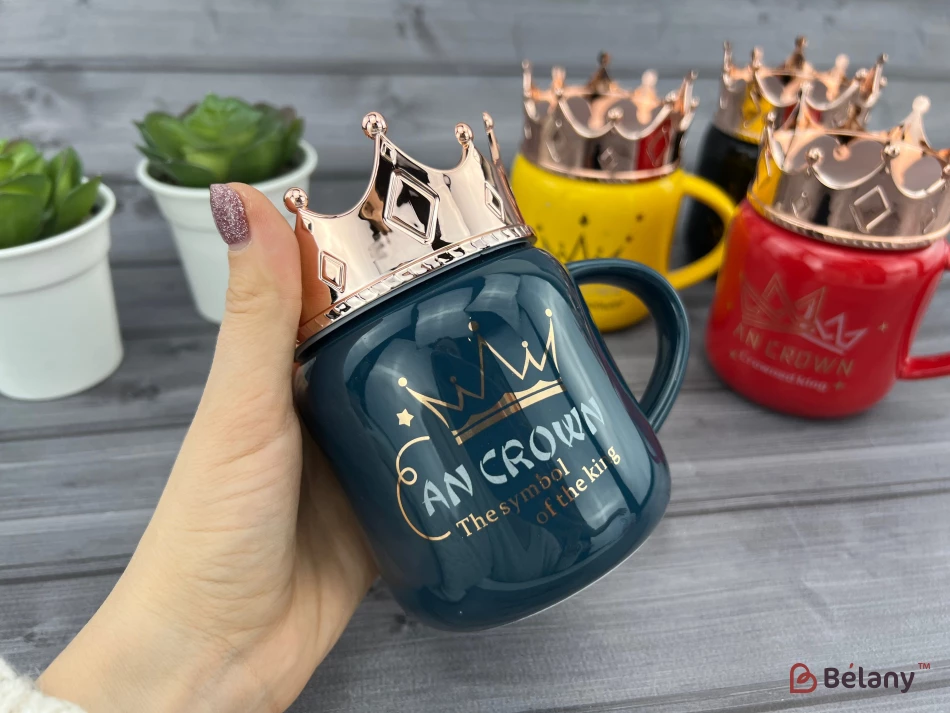 Cana Din Ceramica "an Crown" Albastru Inchis | 2