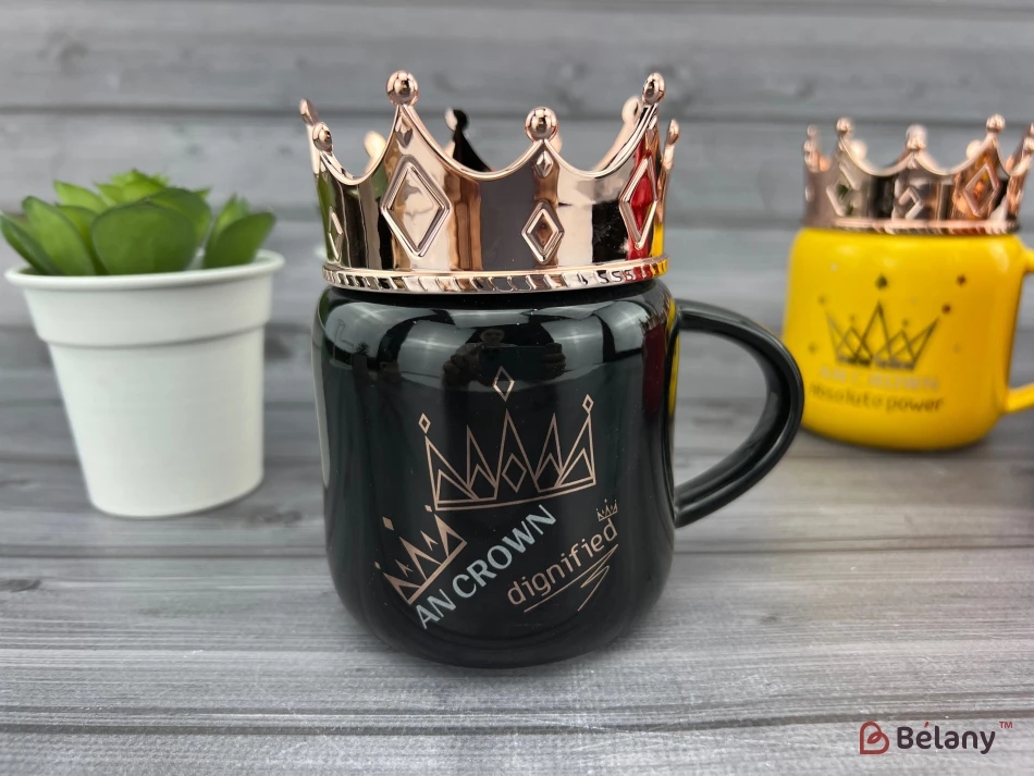 Cana Din Ceramica "an Crown" Neagra