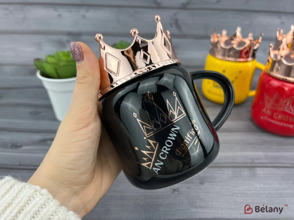 Cana Din Ceramica "an Crown" Neagra | 2