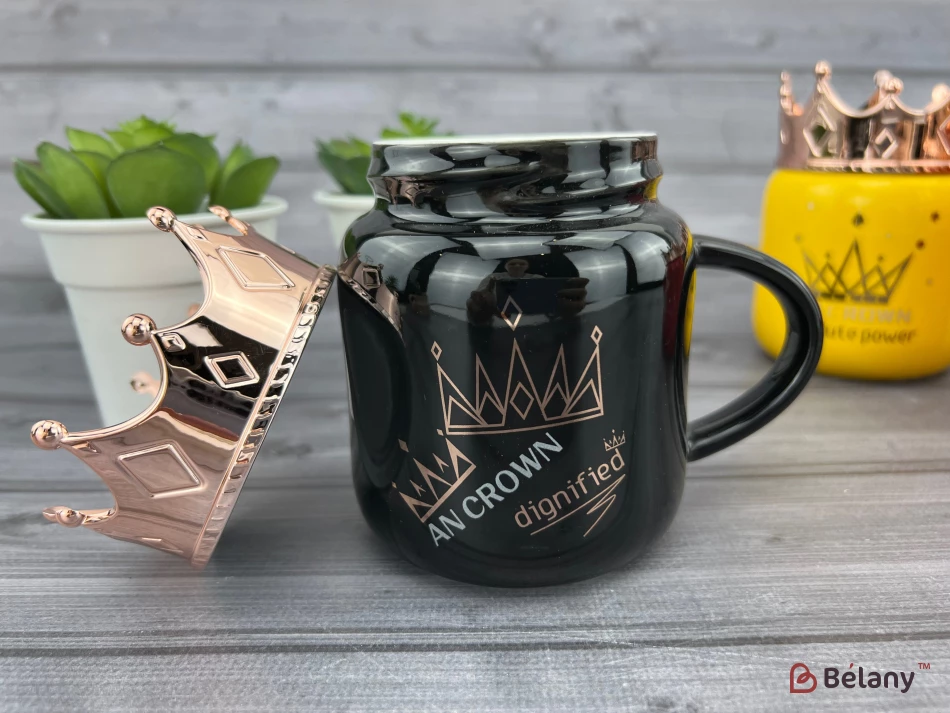 Cana Din Ceramica "an Crown" Neagra | 4