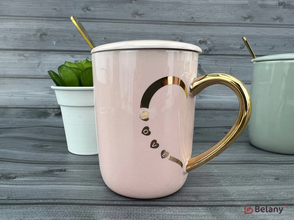 Cana Din Ceramica "jumatate De Inima" Roz