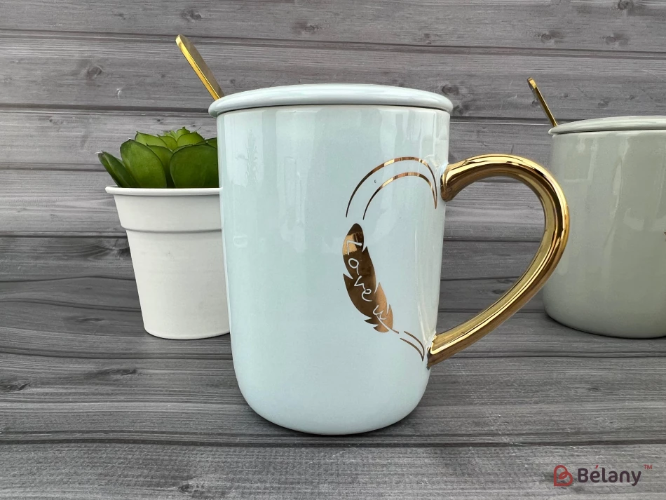 Cana Din Ceramica "jumatate De Inima" Albastra