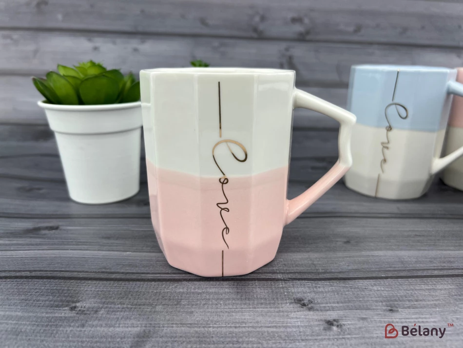 Cana Din Ceramica "up Color" Alb-Roz