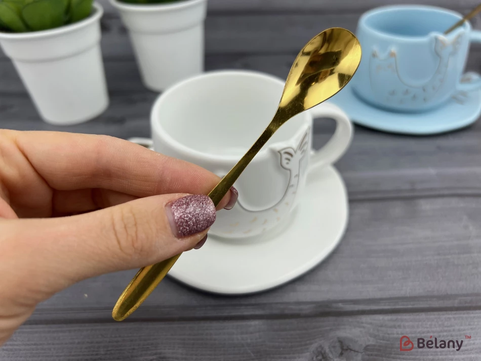 Pahar Si Farfurie Din Ceramica "fishcat" Alb | 5