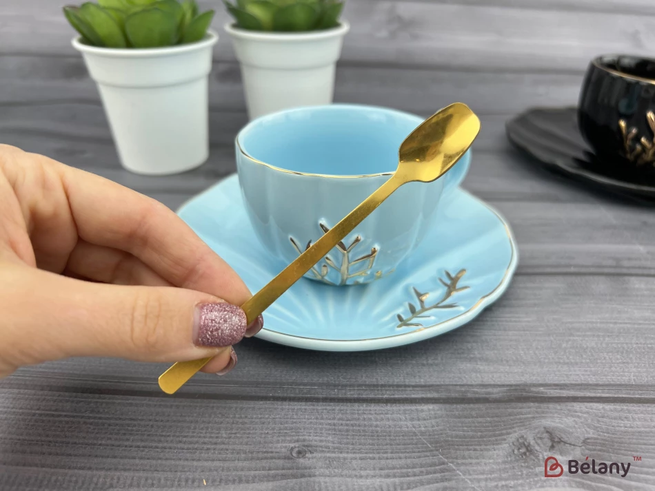 Ceașcă Și Farfurie Din Ceramică „Reef” Albastru | 4