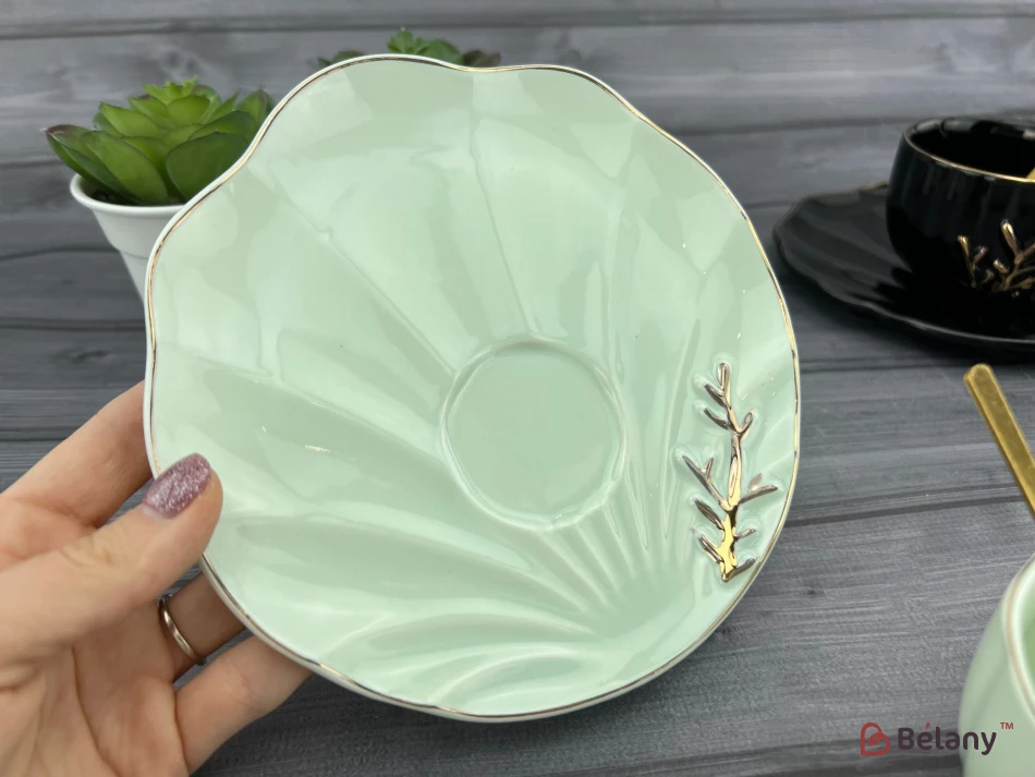 Ceașcă Și Farfurie Din Ceramică „Reef” Mentol | 4