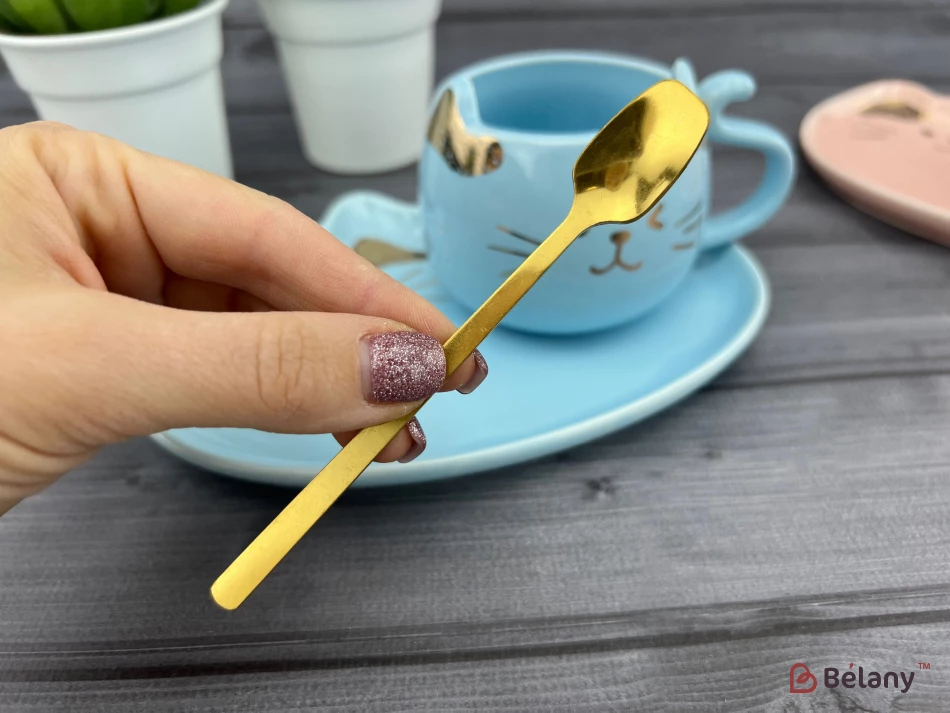 Pahar Si Farfurie Din Ceramica "urechi De Aur" Albastru | 4