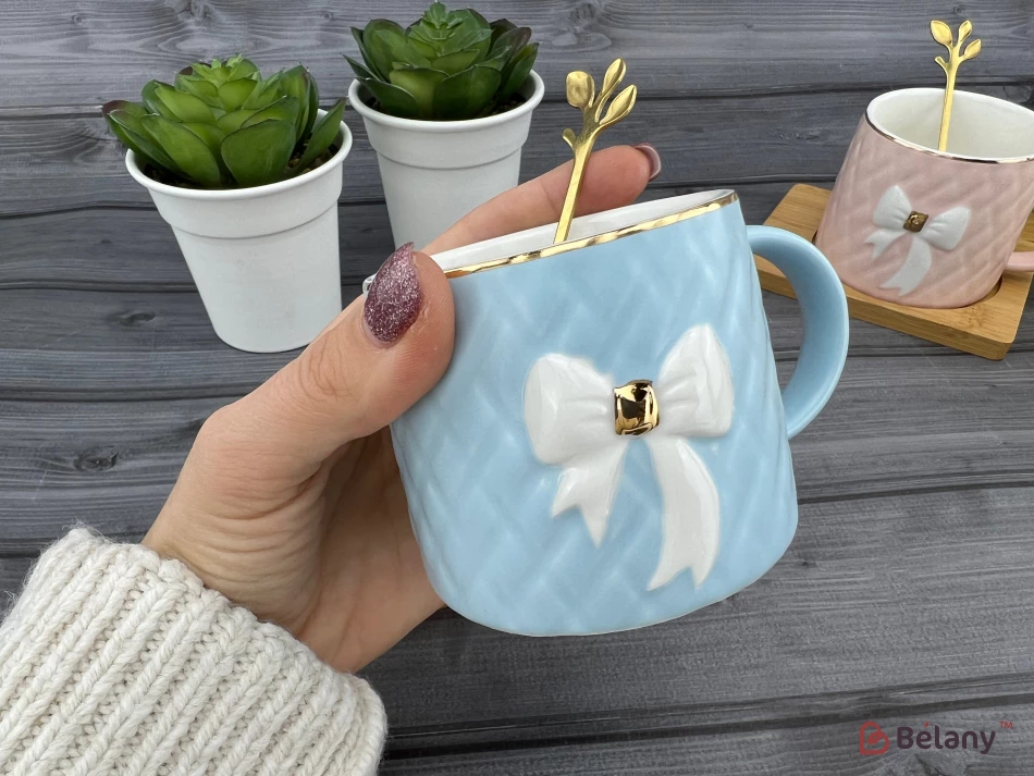 Cana Si Farfuria Din Ceramica "ceasca Moale" Albastra | 2