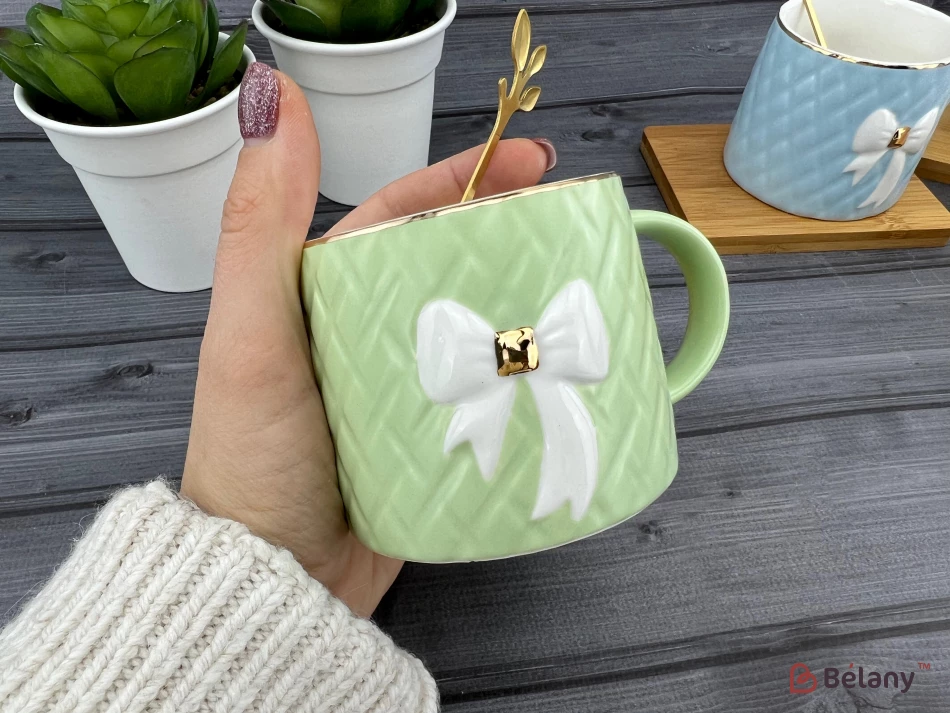 Cana Si Farfuria Din Ceramica "ceasca Moale" Verde | 2