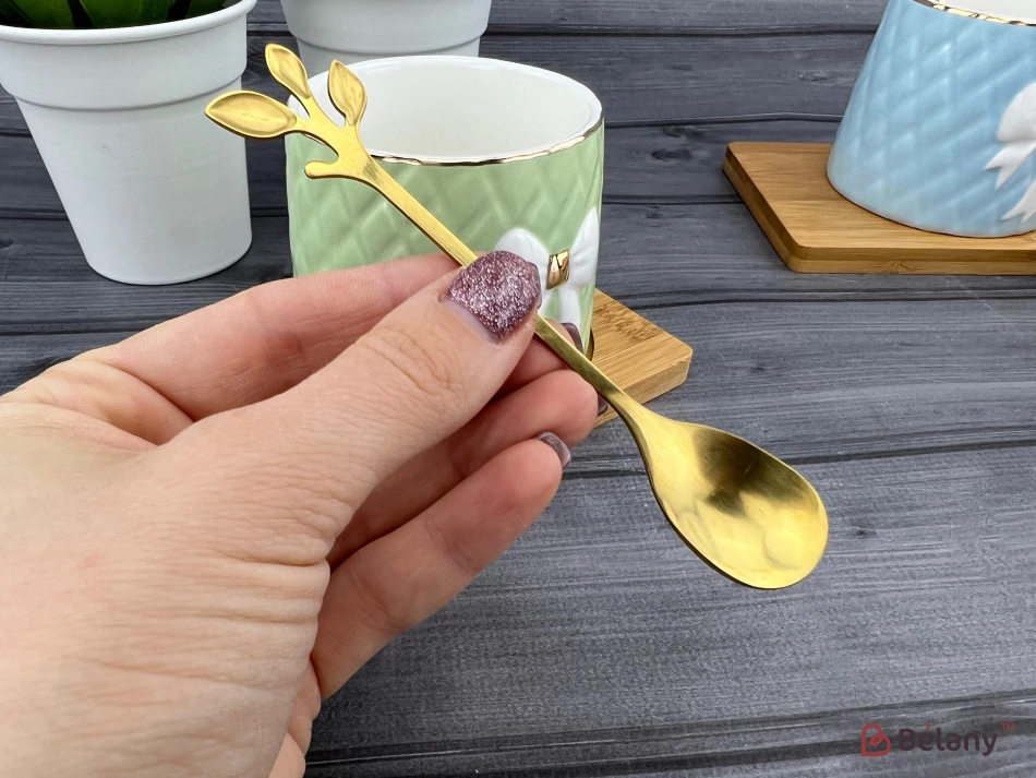 Cana Si Farfuria Din Ceramica "ceasca Moale" Verde | 3