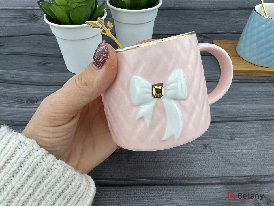 Cana Si Farfuria Din Ceramica "ceasca Moale" Roz | 2