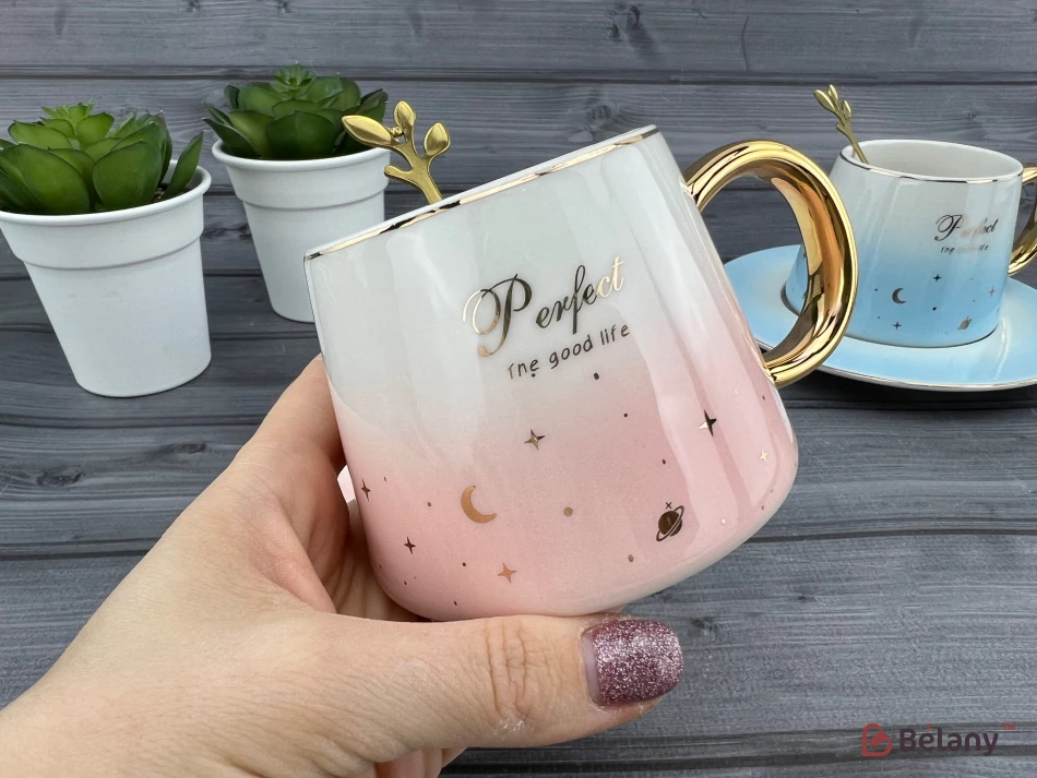 Cana Si Farfuria Din Ceramica "perfect" Roz | 2