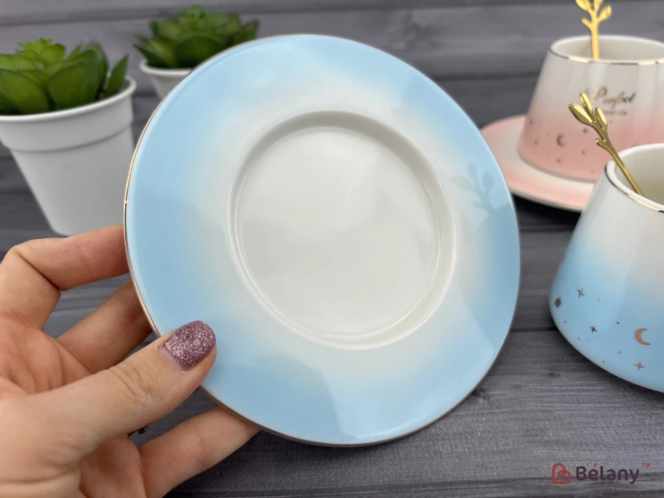 Cana Si Farfuria Din Ceramica "perfect" Albastru | 3