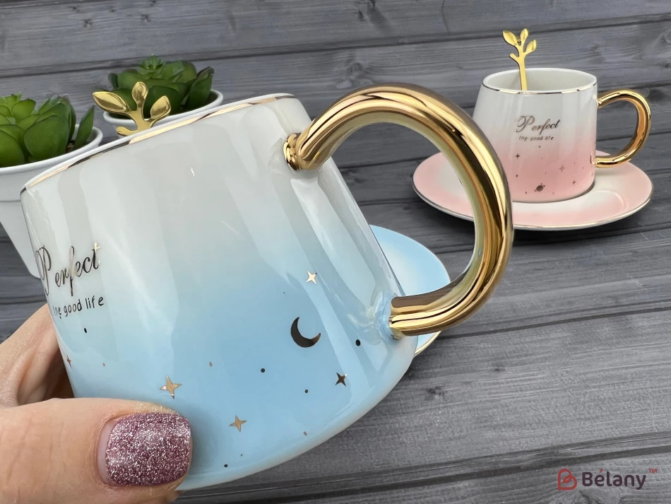 Cana Si Farfuria Din Ceramica "perfect" Albastru | 4