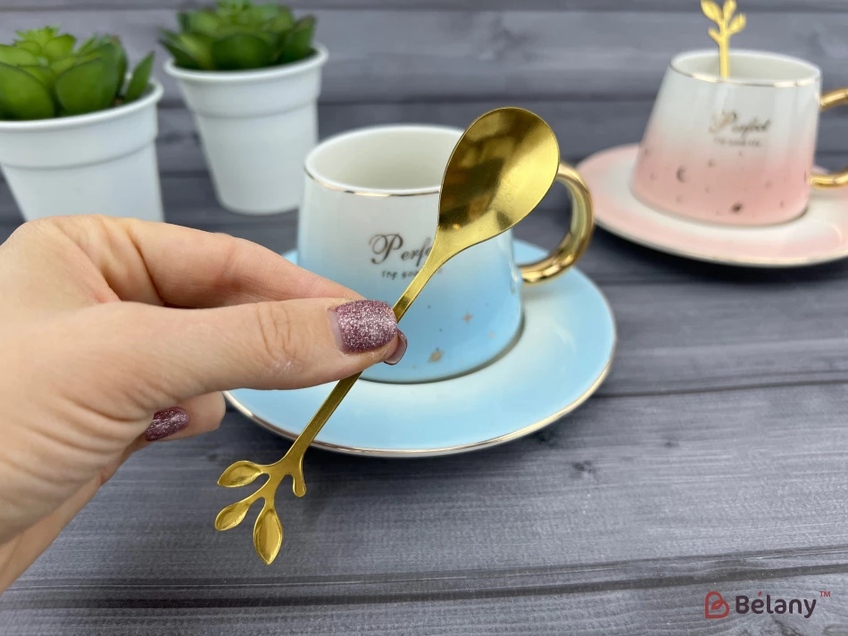 Cana Si Farfuria Din Ceramica "perfect" Albastru | 5