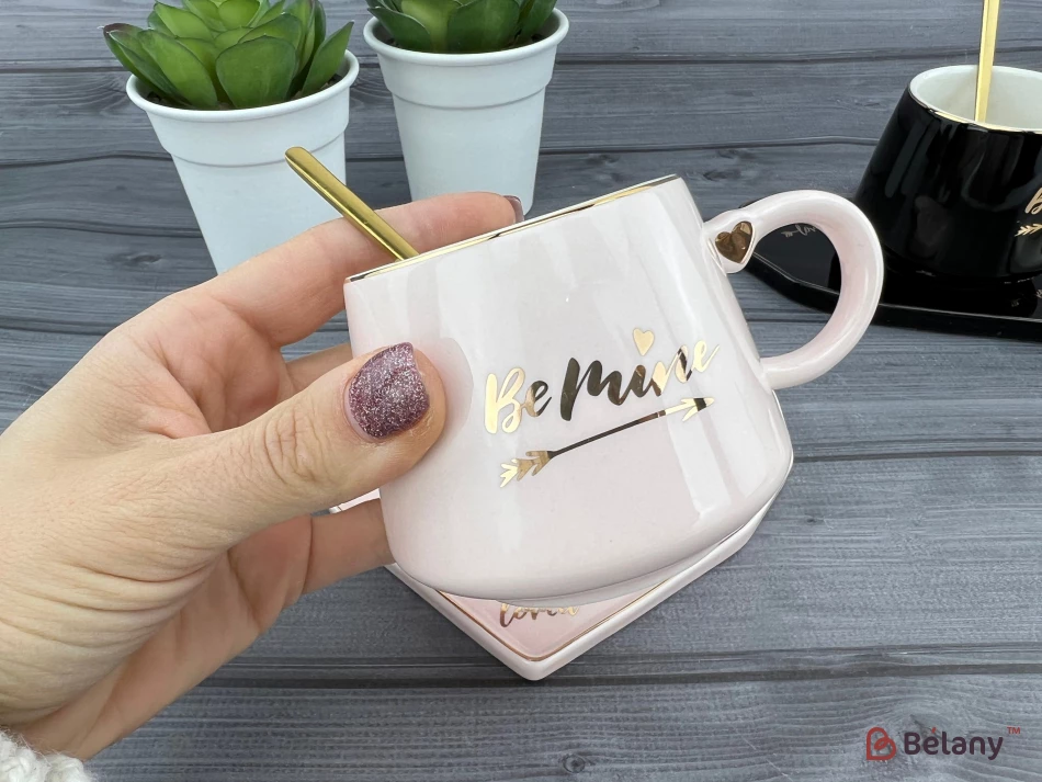 Cana Si Farfuria Din Ceramica "be Mine" Roz | 2