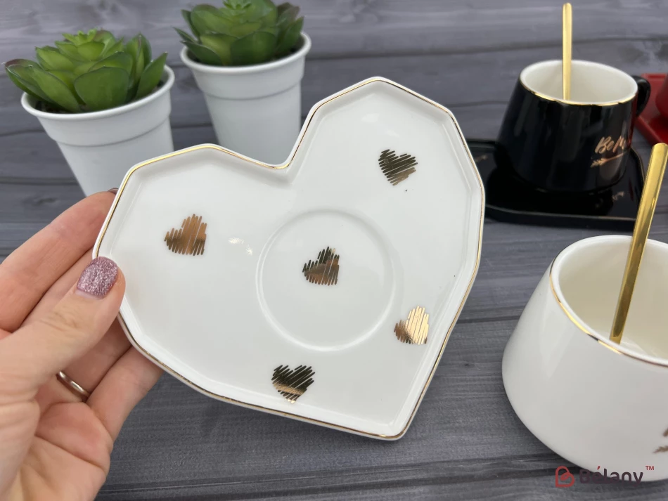 Cana Si Farfuria Din Ceramica "be Mine" Alb | 3